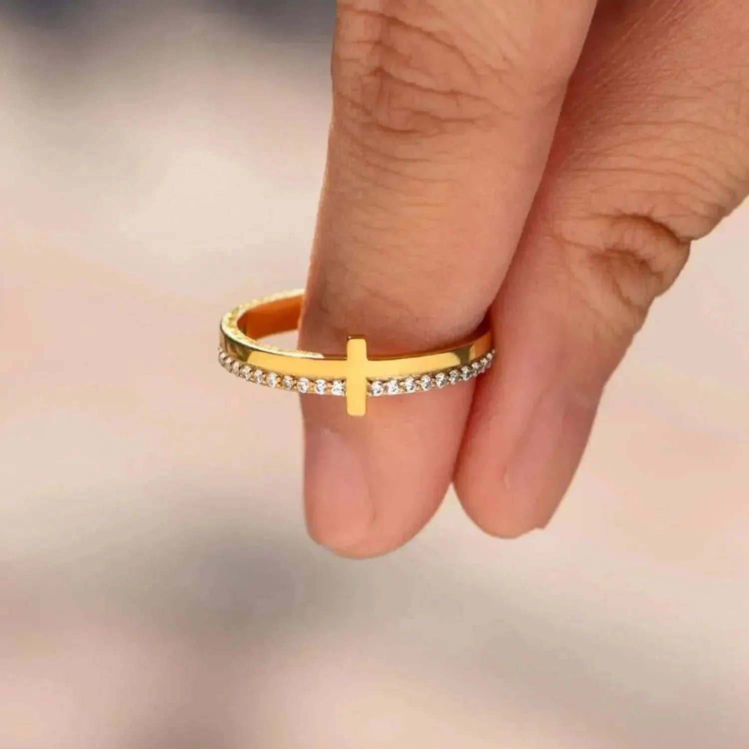 Zircon 925 Sterling Silver Cross Ring - Bad Moms Club