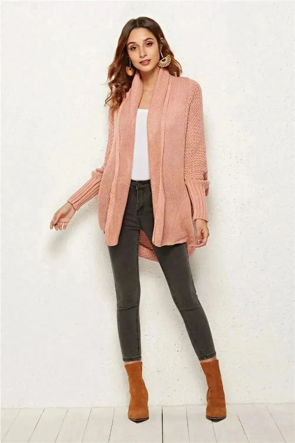 Open Front Batwing Sleeve Cardigan - Bad Moms Club