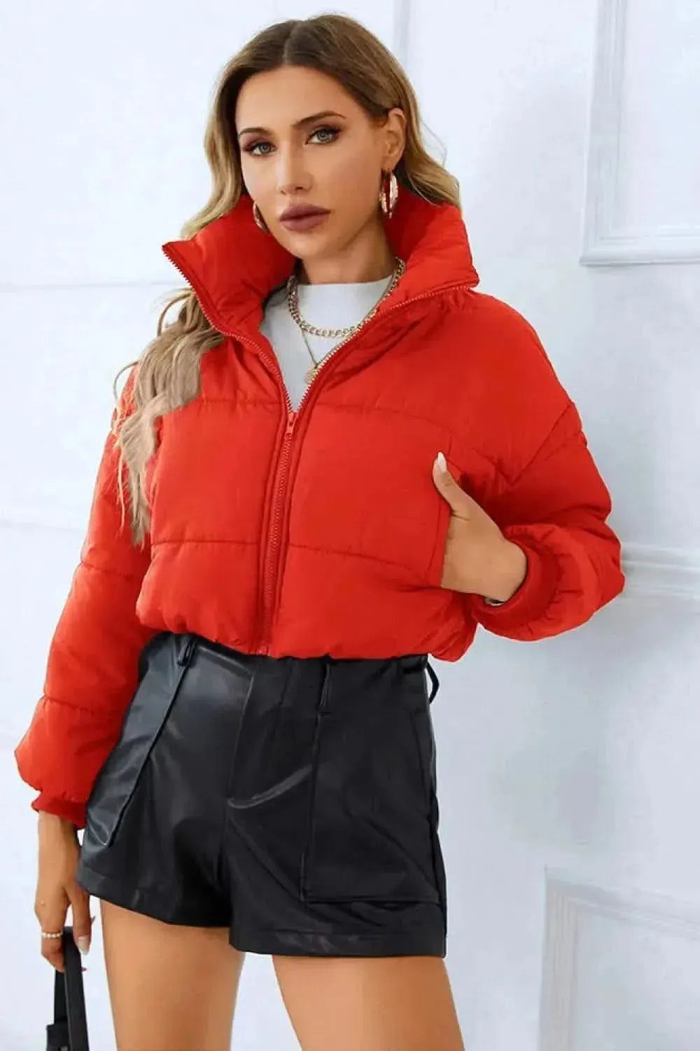 Zip-Up Winter Coat with Pockets - Bad Moms Club