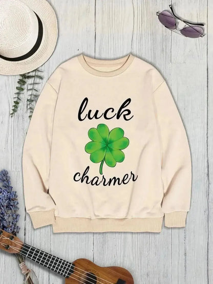 LUCK CHARMER Round Neck Sweatshirt - Bad Moms Club
