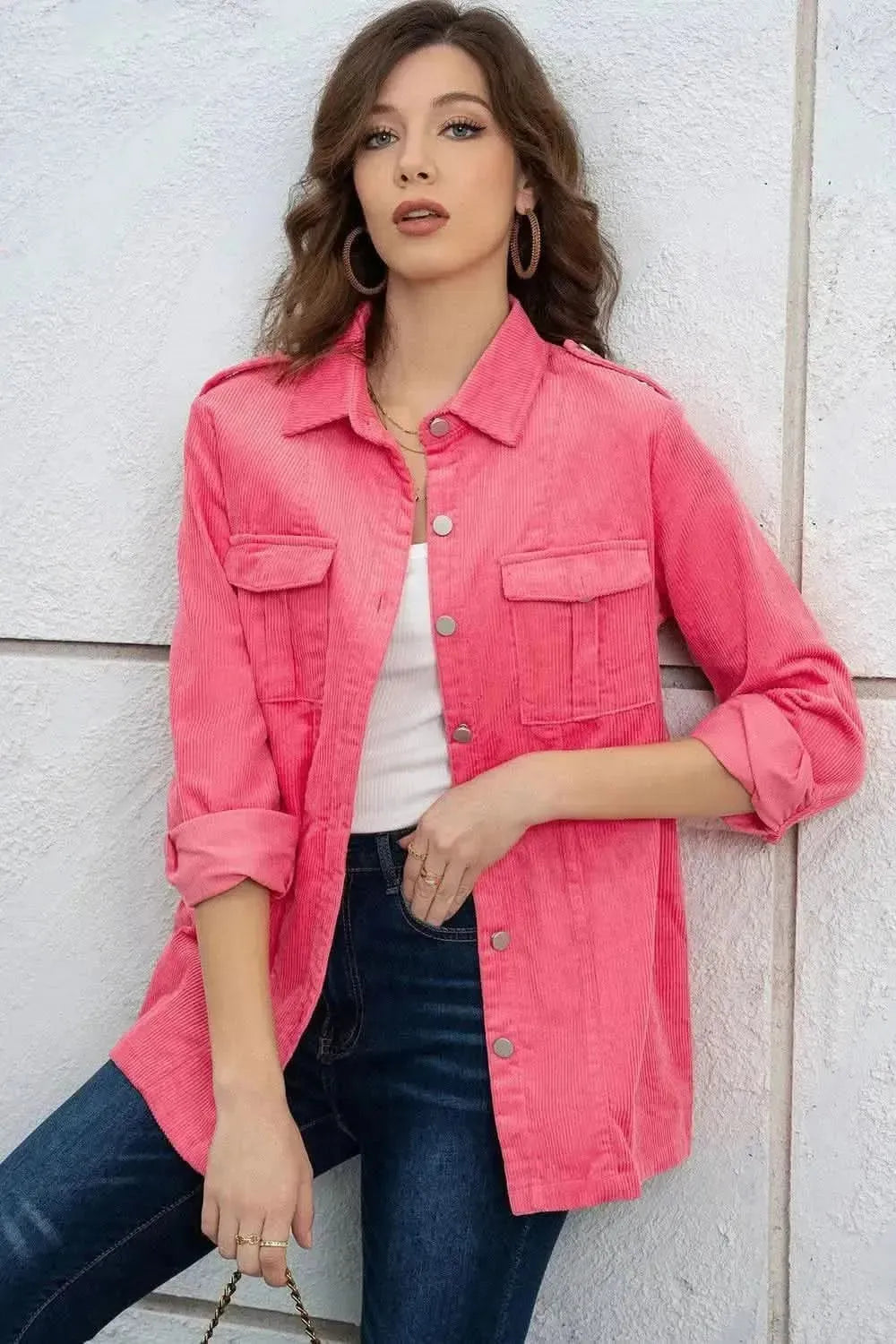 Button Down Collared Jacket - Bad Moms Club