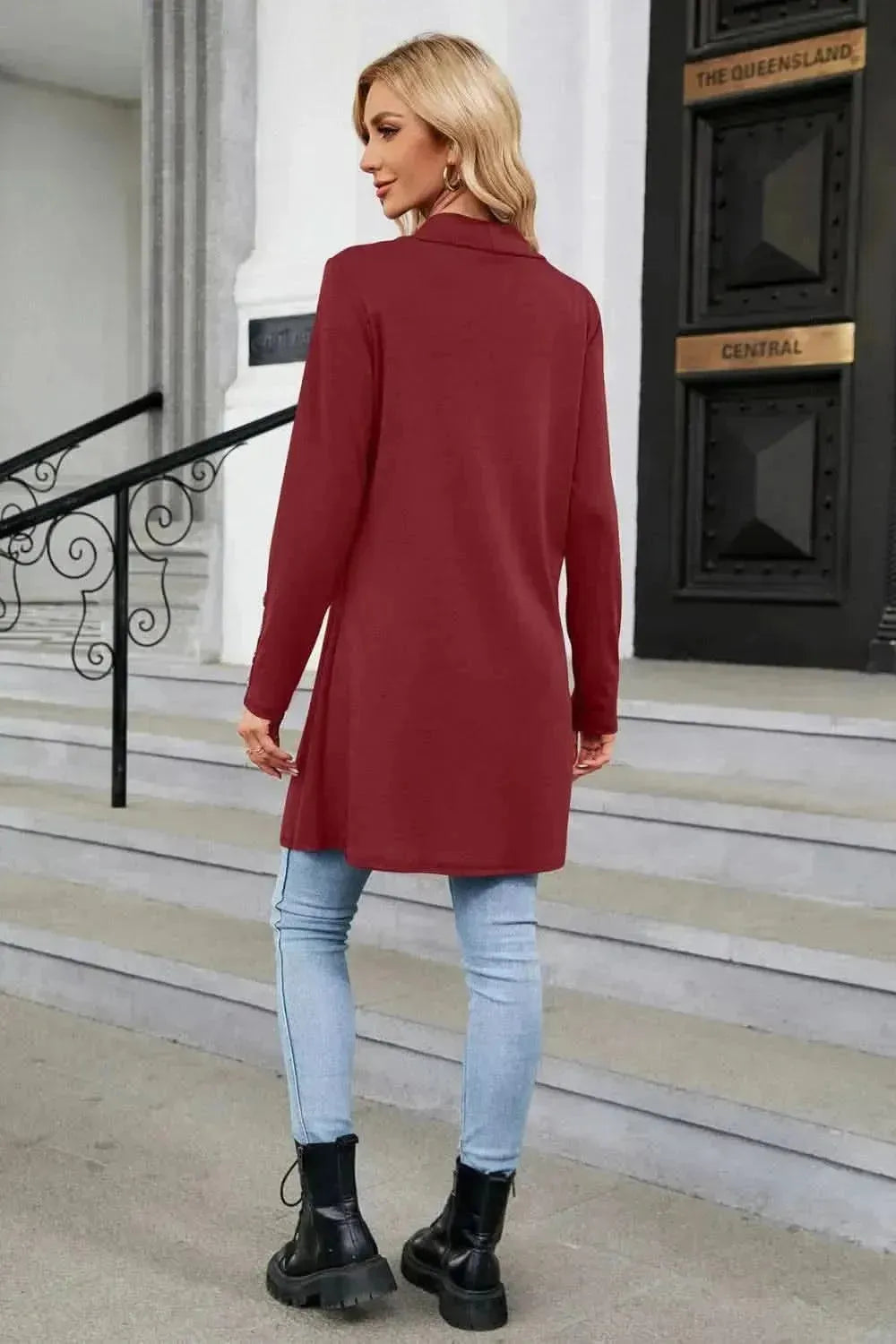 Long Sleeve Open Front Cardigan - Bad Moms Club