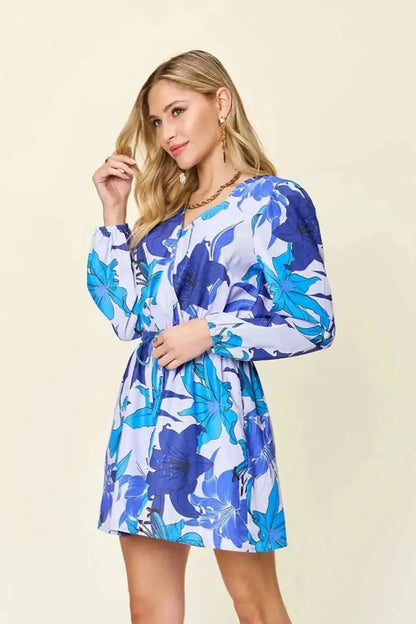 Double Take Full Size Floral Long Sleeve Romper with Pockets - Bad Moms Club