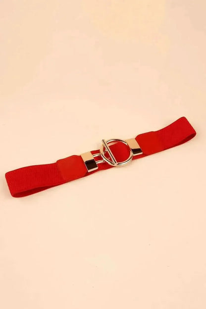 Circle Shape Buckle Zinc Alloy Buckle PU Leather Belt - Bad Moms Club