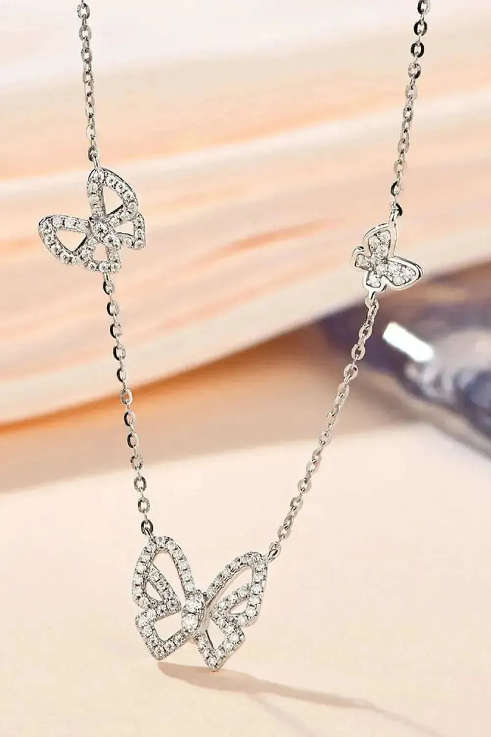 Moissanite Butterfly Shape Necklace - Bad Moms Club