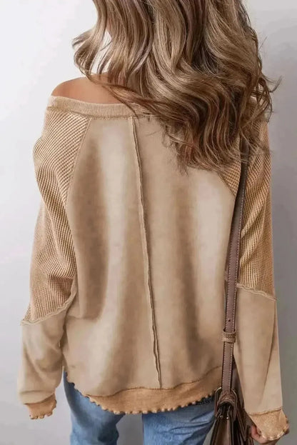 Exposed Seam Long Sleeve Sweatshirt - Bad Moms Club