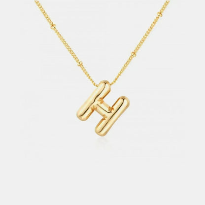 Gold-Plated Bubble Initial Necklace - Bad Moms Club