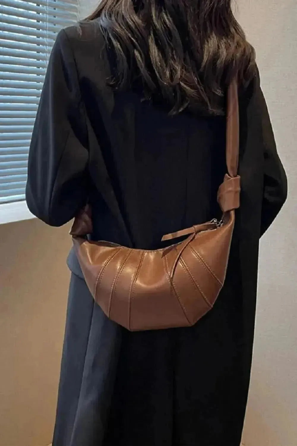 Zenana Vegan Leather Croissant Crossbody Bag - Bad Moms Club
