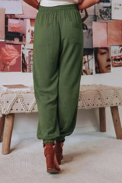 Tied Long Joggers with Pockets - Bad Moms Club