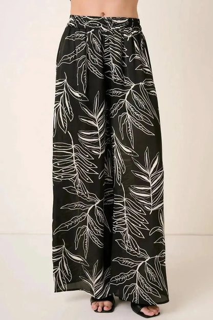 Mittoshop Printed Wide Leg Pants - Bad Moms Club