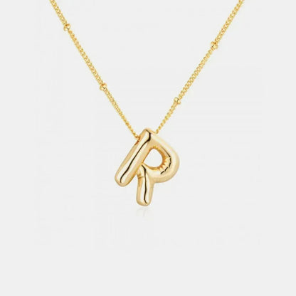 Gold-Plated Bubble Initial Necklace - Bad Moms Club