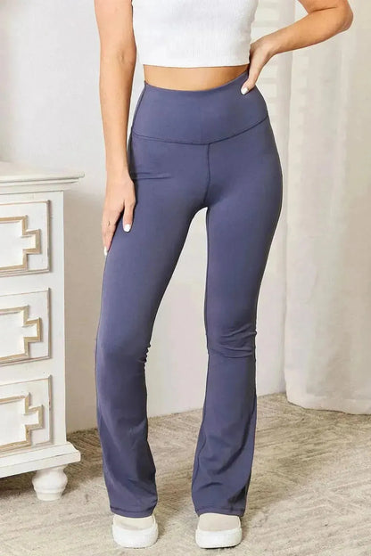 Basic Bae Wide Waistband Bootcut Sports Pants - Bad Moms Club