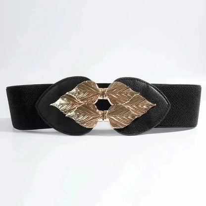 Alloy Leaf Buckle Elastic Belt - Bad Moms Club