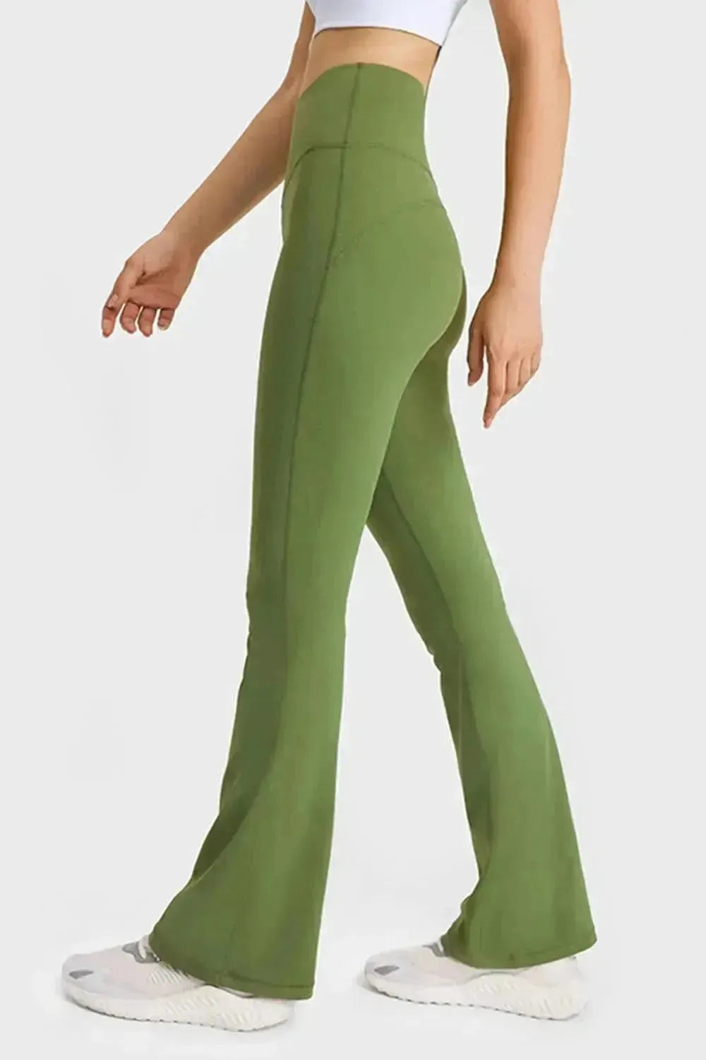 Elastic Waist Flare Yoga Pants - Bad Moms Club