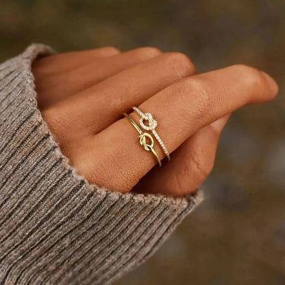 925 Sterling Silver Double-Layered Knot Ring - Bad Moms Club