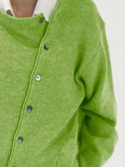 Dropped Shoulder Buttoned Cardigan - Bad Moms Club