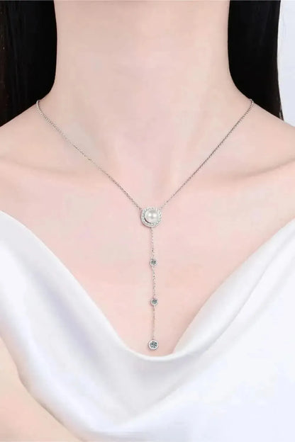 Moissanite Rhodium-Plated Necklace - Bad Moms Club
