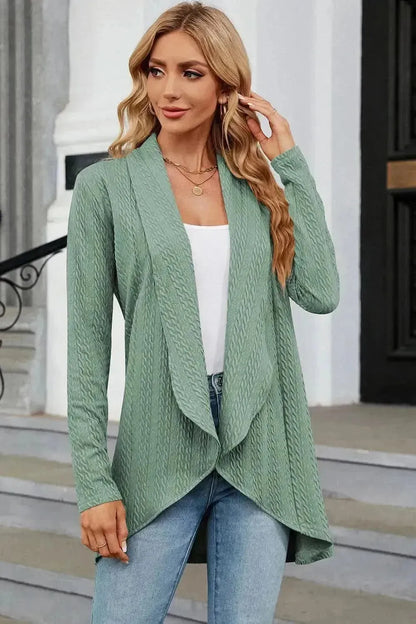 Open Front Long Sleeve Cardigan - Bad Moms Club