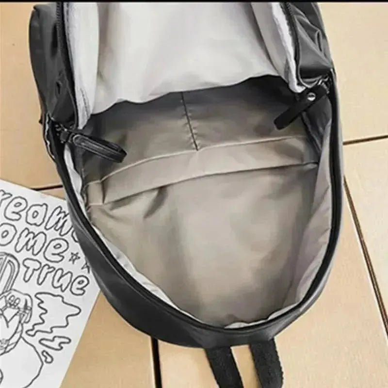 PU Leather Zip Backpack Bag - Bad Moms Club