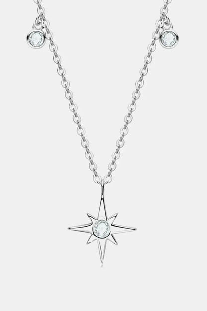 Moissanite North Star Pendant 925 Sterling Silver Necklace - Bad Moms Club