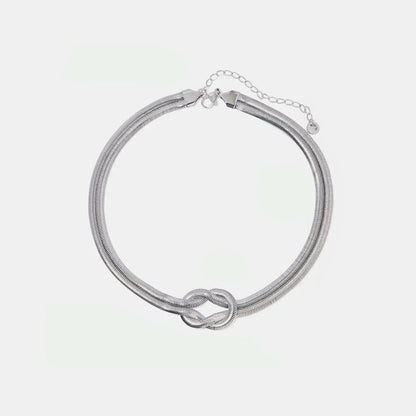 Double Layered Knot Herringbone Choker Necklace - Bad Moms Club