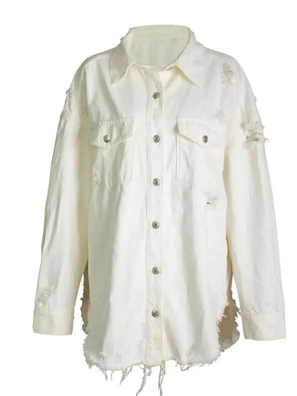 Star Denim Jacket with Pockets - Bad Moms Club