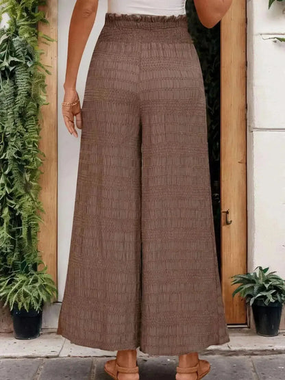 Perfee Tied Wide Leg Pants - Bad Moms Club