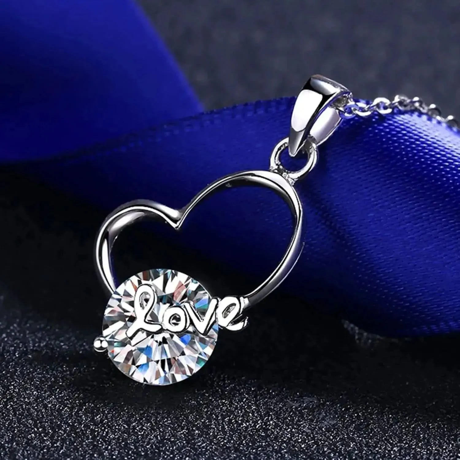 2 Carat Moissanite Heart 925 Sterling Silver Necklace - Bad Moms Club