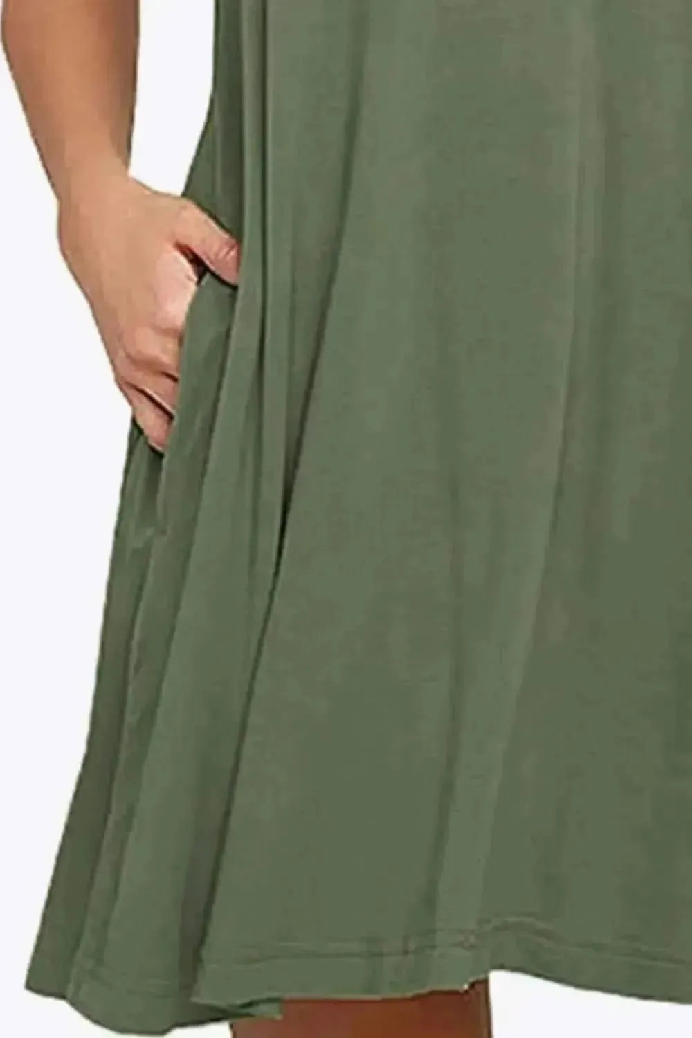 Full Size Round Neck Sleeveless Dress with Pockets - Bad Moms Club