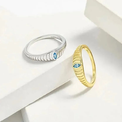 925 Sterling Silver Inlaid Zircon Ring - Bad Moms Club