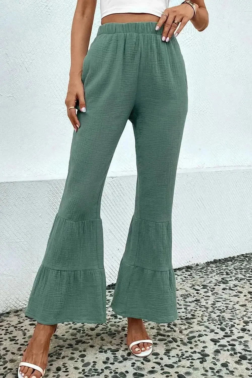 Long Flare Pants with Pocket - Bad Moms Club