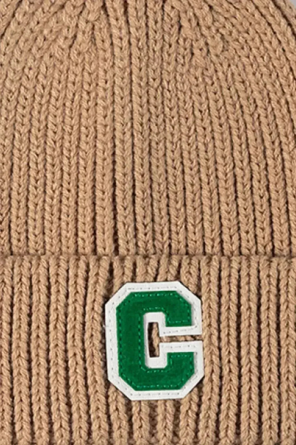 Letter C Patch Cuffed Beanie - Bad Moms Club