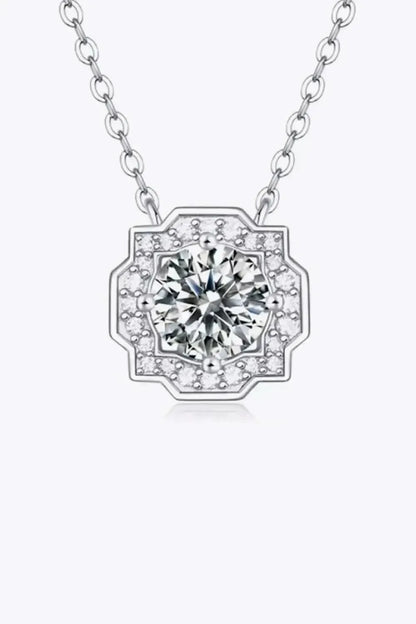 1 Carat Moissanite Flower Shape Pendant Chain Necklace - Bad Moms Club