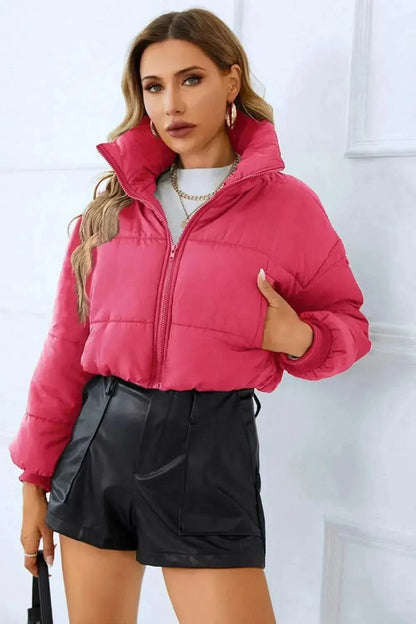 Zip-Up Winter Coat with Pockets - Bad Moms Club