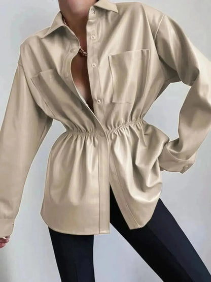 Snap Down Collared Jacket - Bad Moms Club