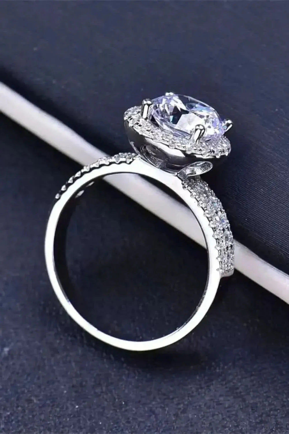 Four-Prong 2 Carat Moissanite Round Ring - Bad Moms Club