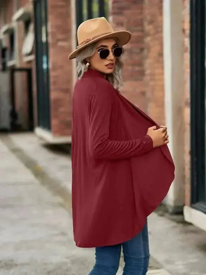 Open Front Long Sleeve Cardigan - Bad Moms Club