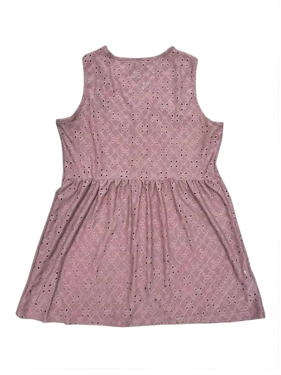 Full Size Eyelet Button Up V-Neck Tank - Bad Moms Club