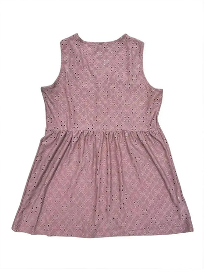 Full Size Eyelet Button Up V-Neck Tank - Bad Moms Club