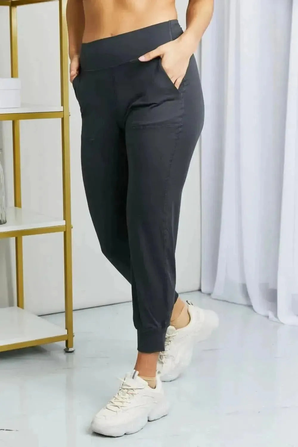 Leggings Depot Full Size Wide Waistband Cropped Joggers - Bad Moms Club