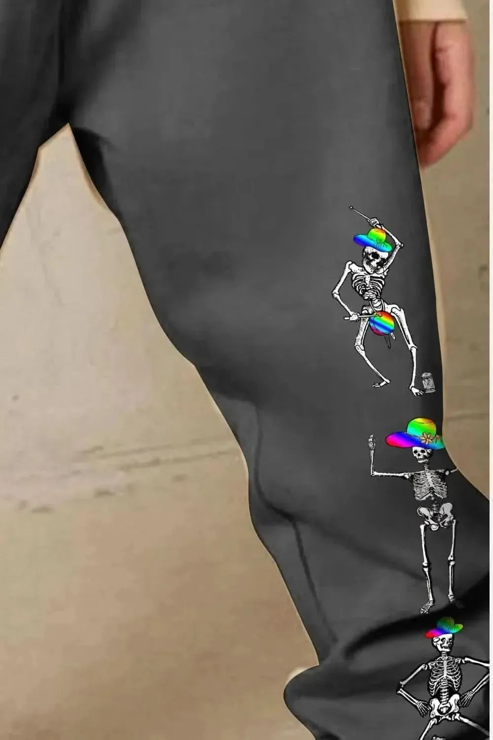 Simply Love Full Size SKELETON Graphic Sweatpants - Bad Moms Club