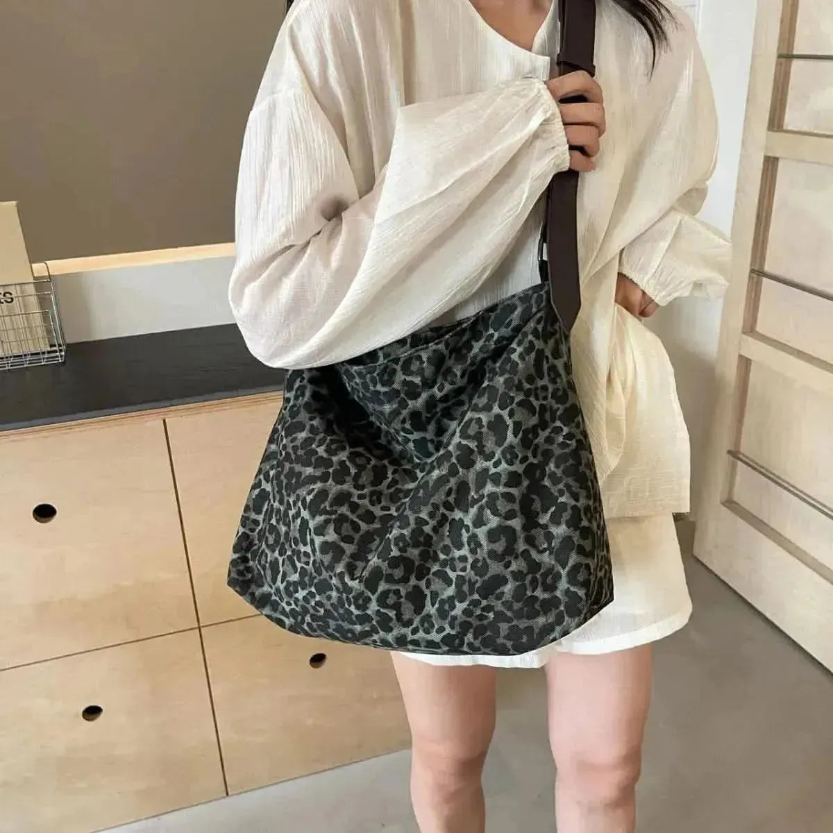 Leopard Adjustable Strap Tote Bag - Bad Moms Club