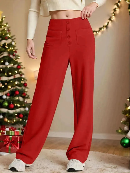 High Waist Wide Leg Pants - Bad Moms Club