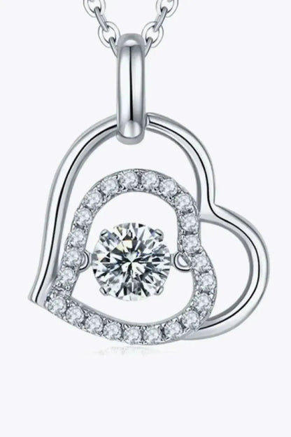 Moissanite Heart Pendant Necklace - Bad Moms Club