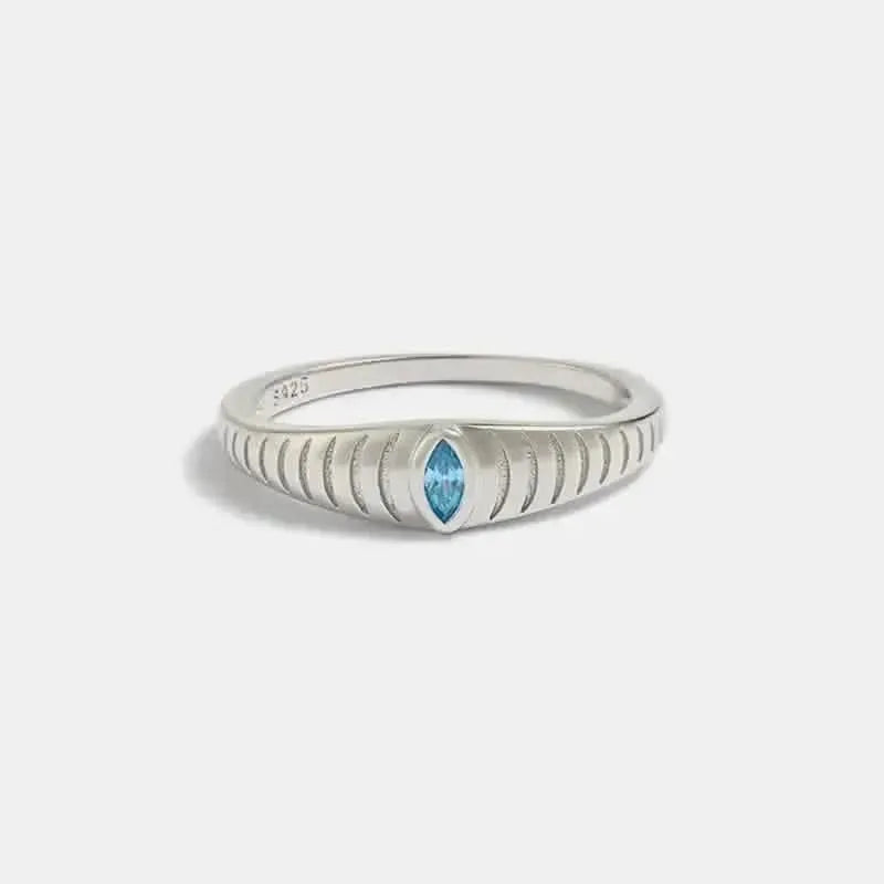 925 Sterling Silver Inlaid Zircon Ring - Bad Moms Club