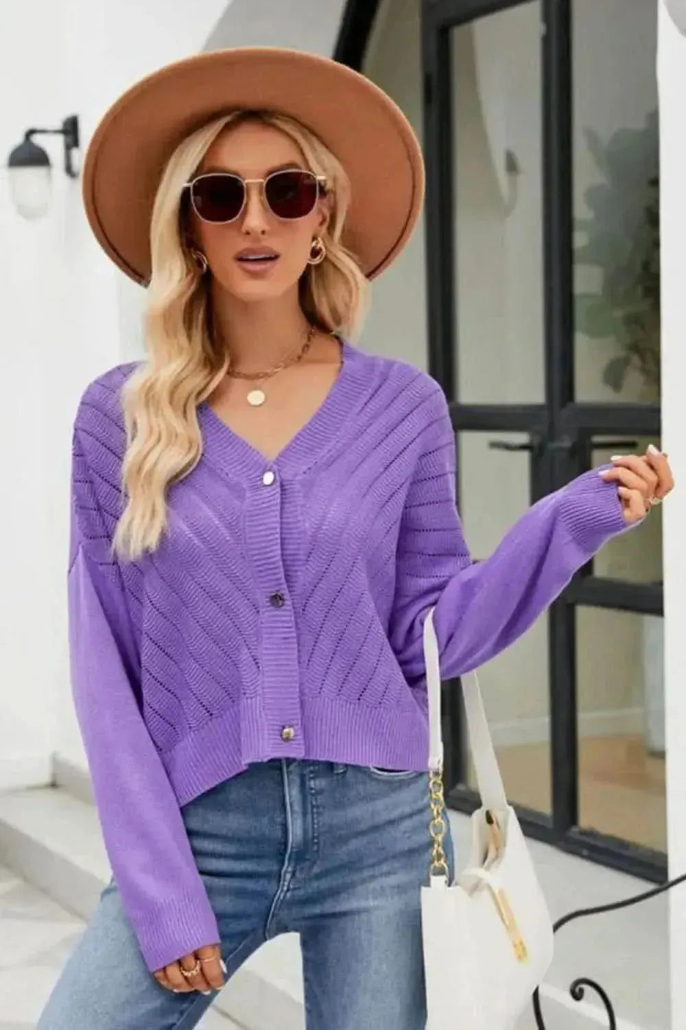 V-Neck Button Down Cardigan - Bad Moms Club