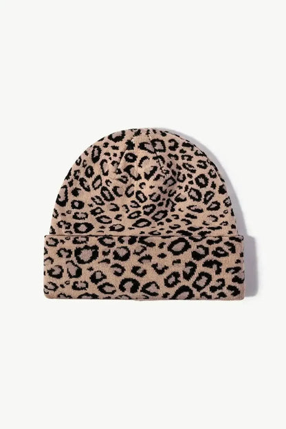 Leopard Pattern Cuffed Beanie - Bad Moms Club