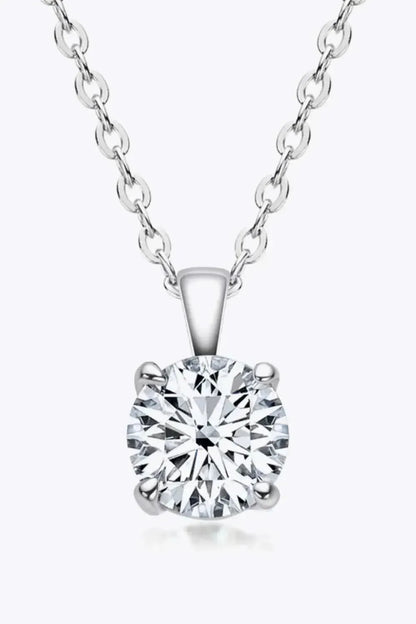 925 Sterling Silver 1 Carat Moissanite Chain-Link Necklace - Bad Moms Club