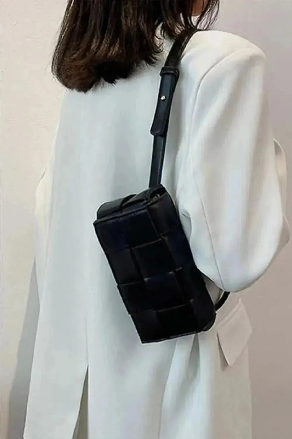 Zenana Vegan Leather Woven Crossbody Bag - Bad Moms Club