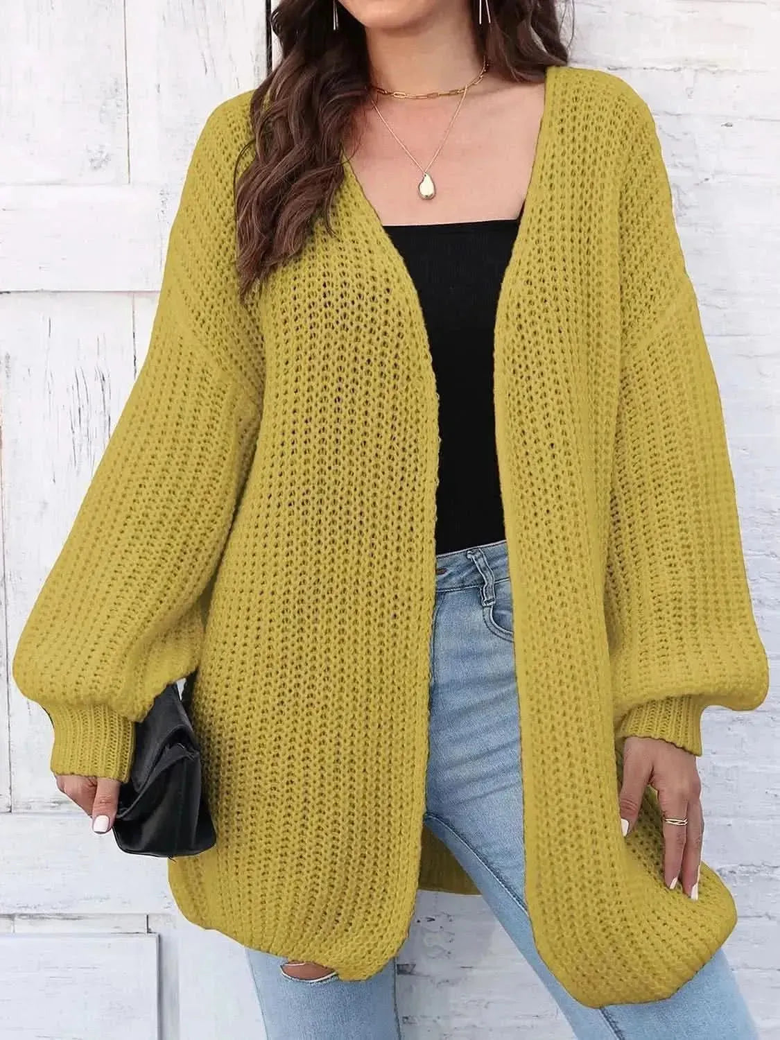 Open Front Dropped Shoulder Longline Cardigan - Bad Moms Club